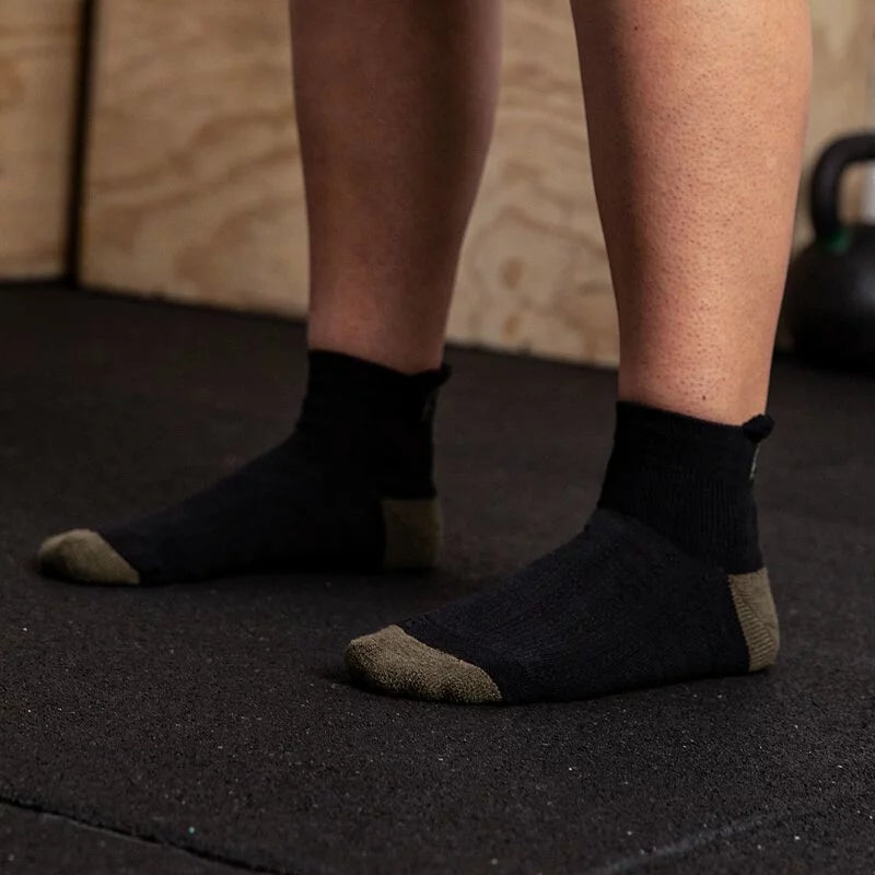 SBD Black With Green Trainer Socks (Endure Range 2020)