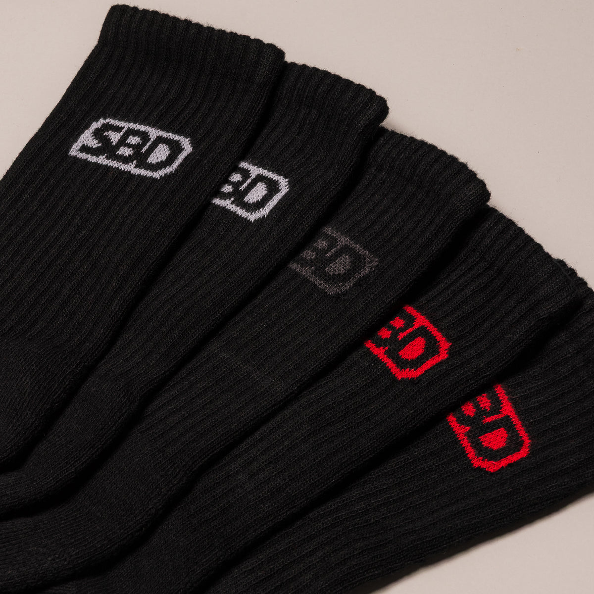 SBD Black Crew Socks 5 Pack (Classic Range)
