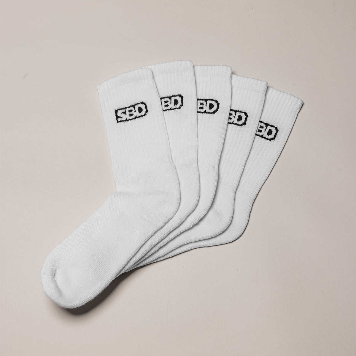 SBD White Crew Socks 5 Pack (Classic Range)